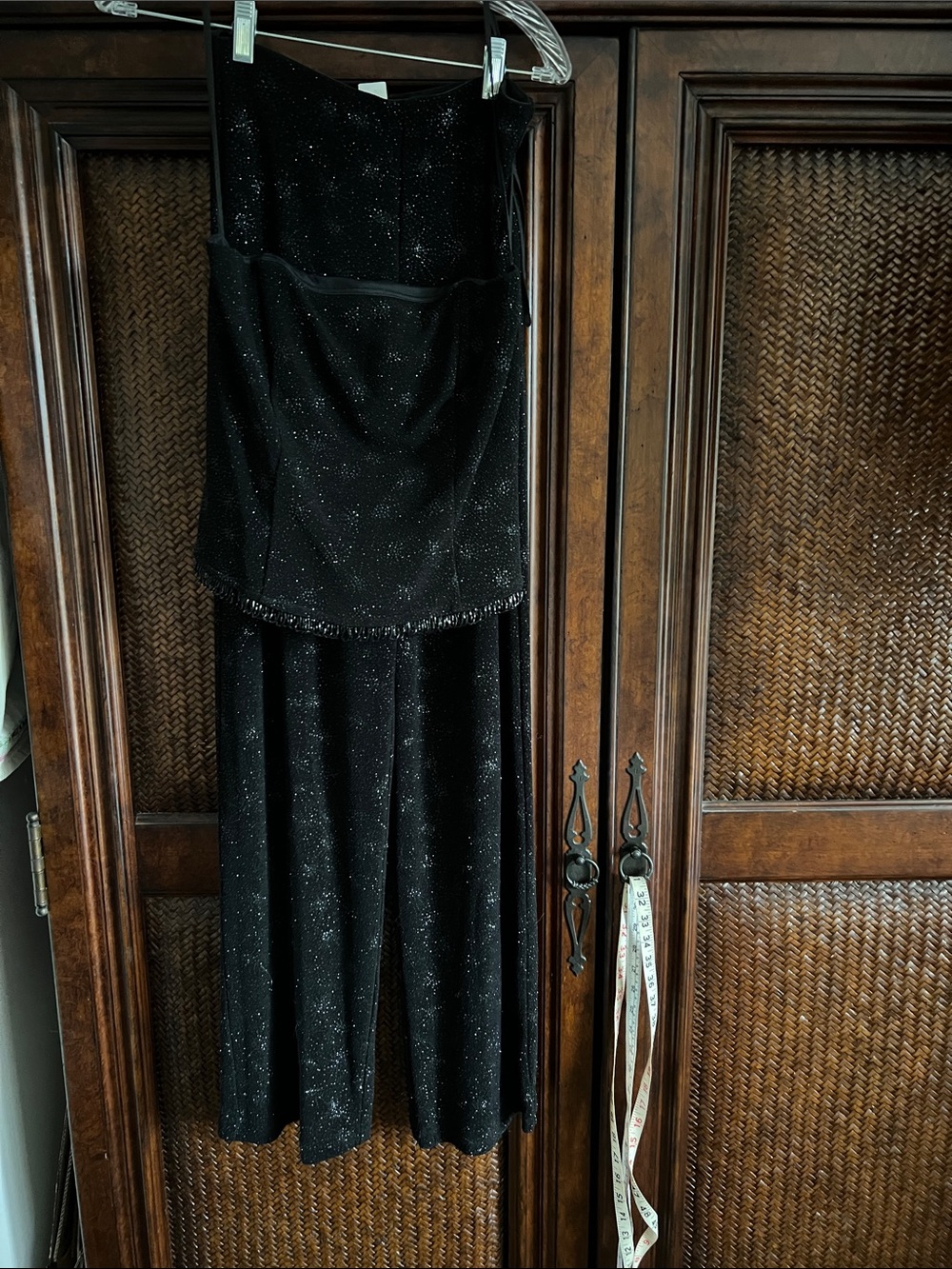 White House Black Market Black Sparkle two piece classic evening ware.